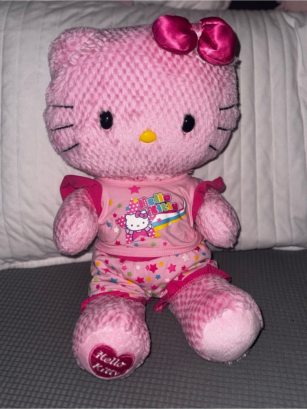 Rare 2011 Build-A-Bear Hello Kitty Pink Waffle Plush